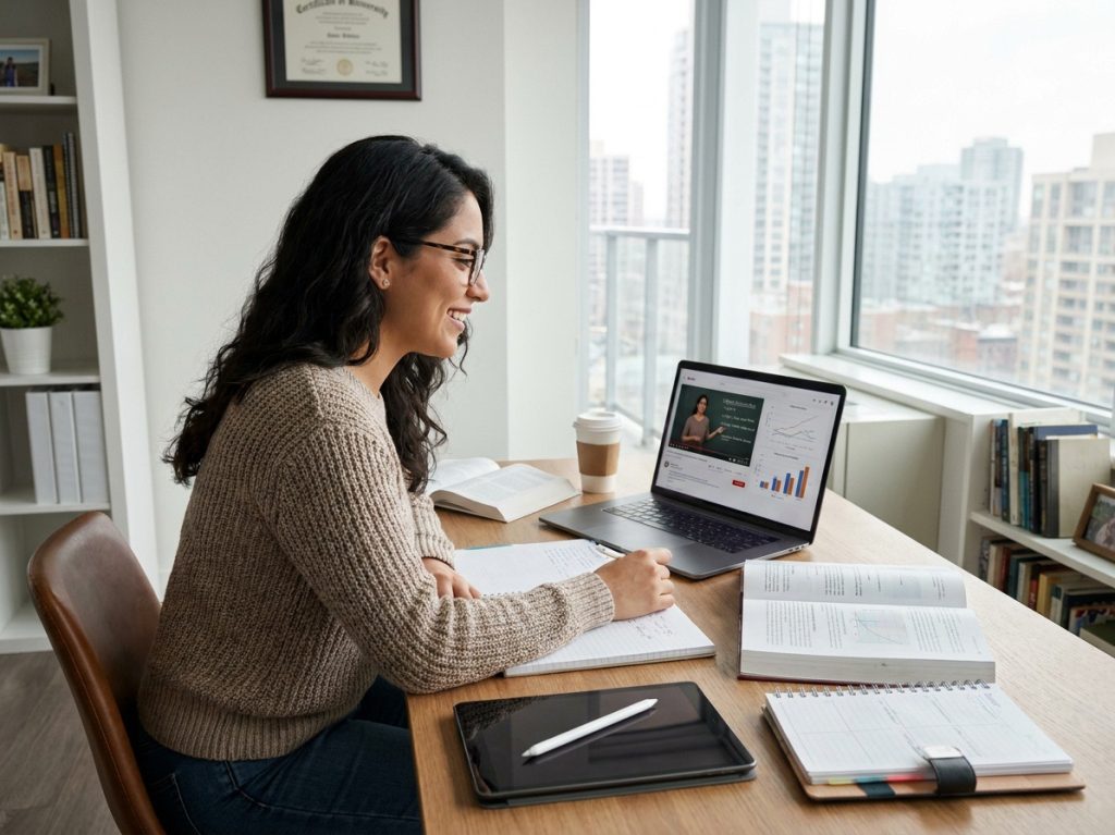 Mujer utilizando el computador